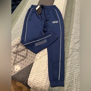 Rawgear Jogger Pants Men's Size Small Blue Logo Style RG207 Drawstring Waist NWT